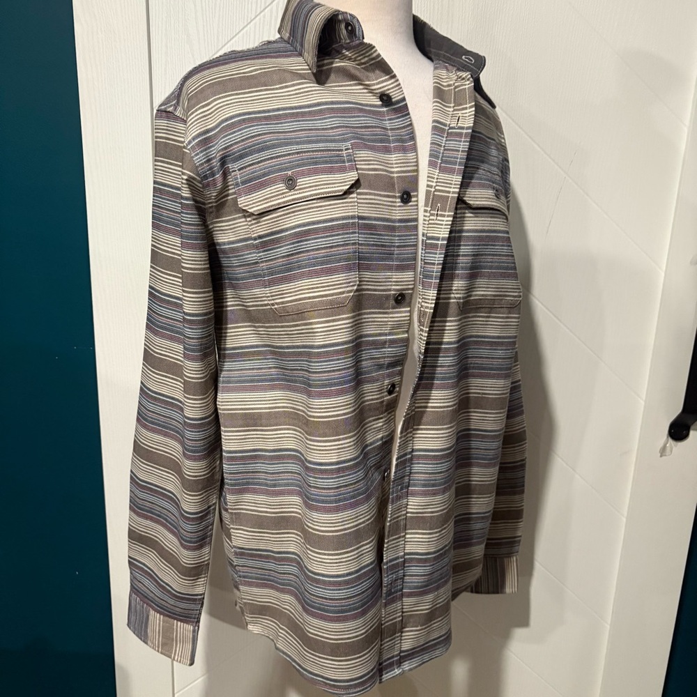 Swiss Tech Striped Shirt Mens Everyday/ Hiking/Granola / elevated basic‎